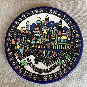 Vintage hand painted Jerusalem wall plate